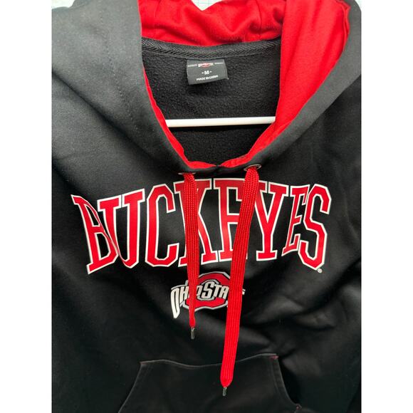 Ohio State Buckeyes Medium Pullover Hooded Sweater Black Pockets Logo - Picture 2 of 5